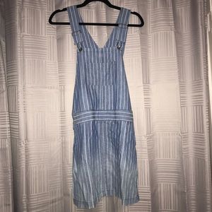 Blue with white stripe overall dress